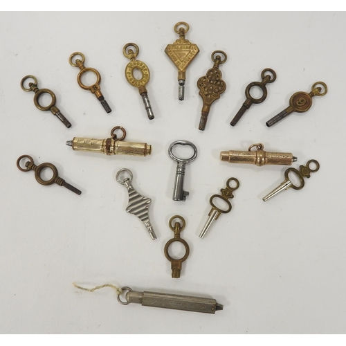 349 - Small assortment of watch keys, metal propelling pencil etc.