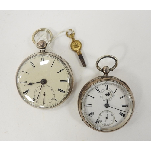 395 - Paul Price, Chester, silver cased open faced pocket watch, the case Chester 1864, 50mm diameter; als... 