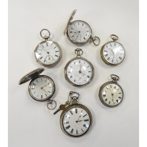 399 - John Compton, London, silver pair cased verge pocket watch, London 1789; also a further silver pair ... 