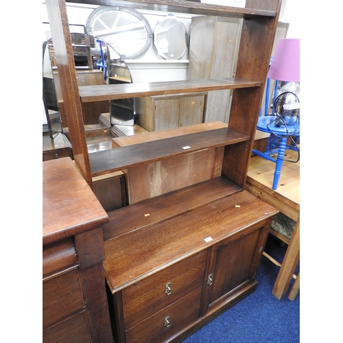 540 - Oak cabinet with open shelves