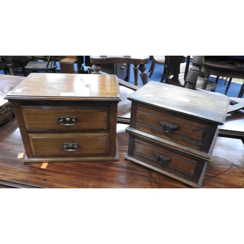 556 - Victorian walnut jewellery chest and a further jewellery chest (2)