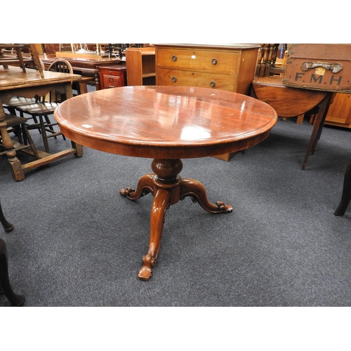 590 - Victorian mahogany pedestal breakfast table