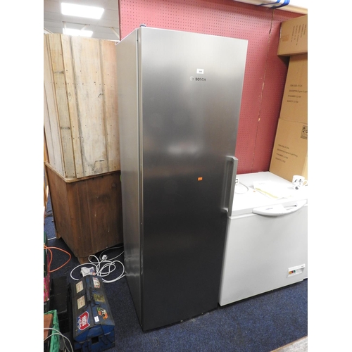 649 - Bosch brushed stainless steel upright refrigerator