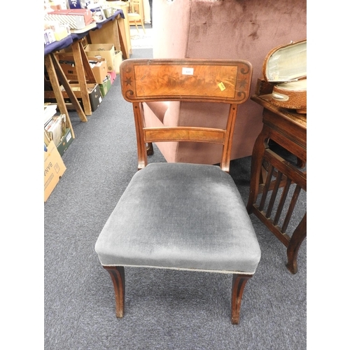 609 - Late Regency mahogany and ebony inlaid side chair