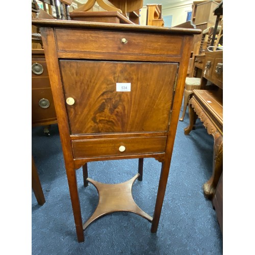 534 - Late George III mahogany washstand; also a George III mahogany pot cupboard (2)