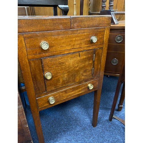 534 - Late George III mahogany washstand; also a George III mahogany pot cupboard (2)