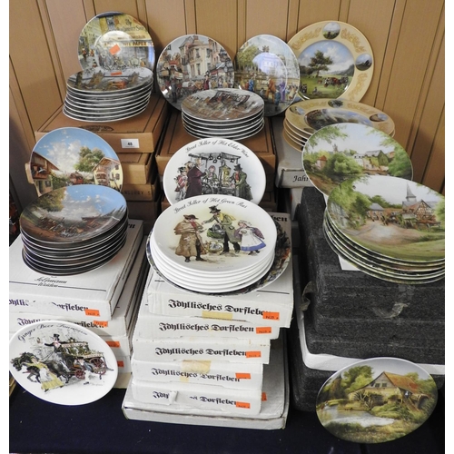 48 - Quantity of collectors plates, with boxes, including Davenport, Wedgwood, French and German porcelai... 