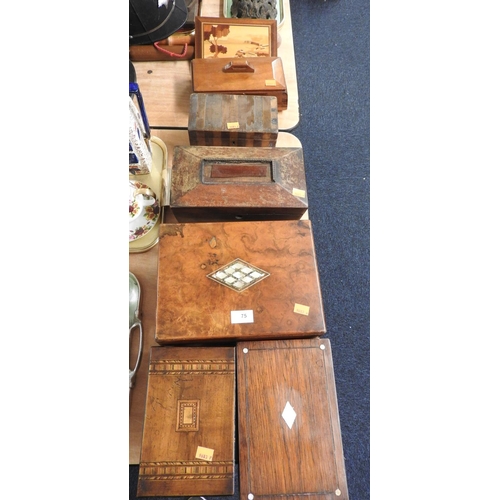 75 - Number of Victorian and later wooden boxes