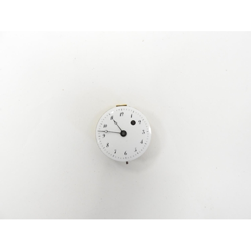 440 - Bailly a Paris, verge pocket watch movement with white enamel dial, 28mm diameter