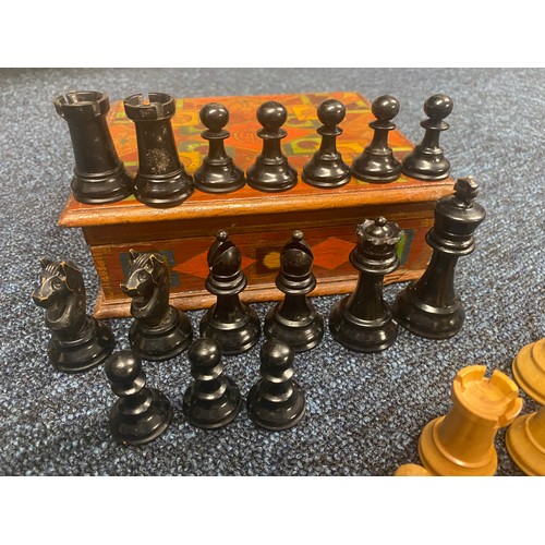 31 - Assorted collectables including chess pieces, playing cards, other games, clocks, crocodile skin han... 