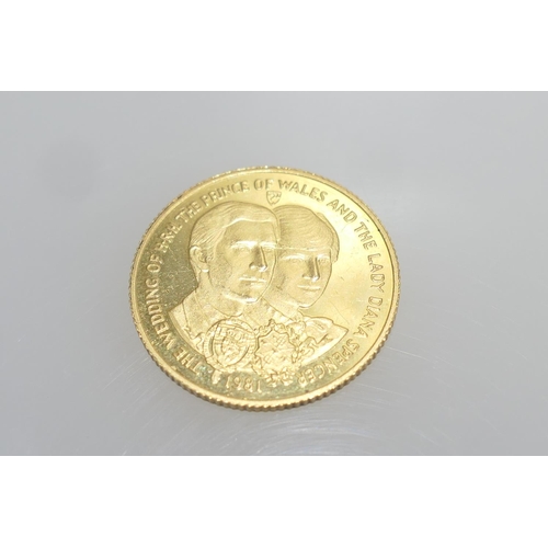 233 - Elizabeth II Isle of Man royal commemorative gold coin, 1981 (EF), weight approx. 8g