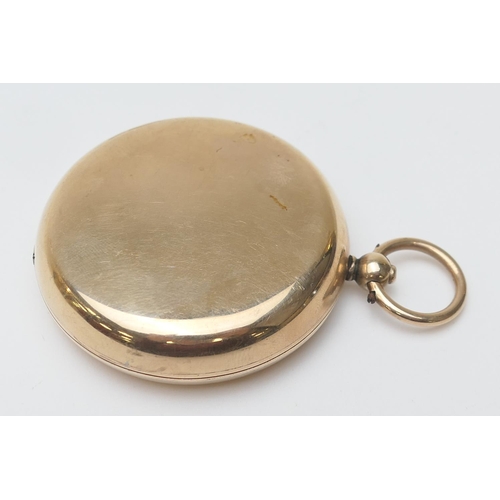 290 - 9ct gold pocket watch style sovereign case, circa 1930, plain polished outer case opening to three s... 