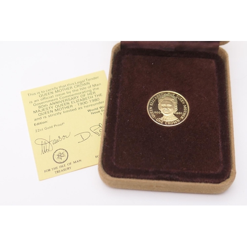 305 - Elizabeth II Queen Mother gold crown, 1980, Isle of Man issue, limited edition to 1000, weight appro... 