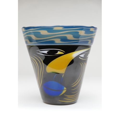 348 - 'King Graal' glass vase, by Annica Sandstrom and David Kaplan, dated 1987 and produced at the Lindea... 