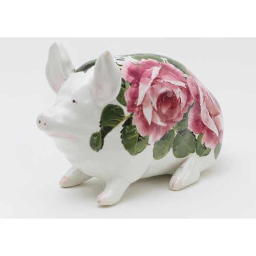 377 - Wemyss Pottery pig, decorated with cabbage roses, painted Wemyss mark, 15.5cm
Provenance: Rogers de ... 