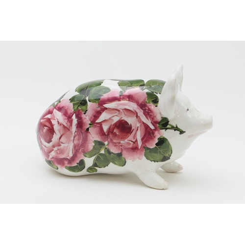 377 - Wemyss Pottery pig, decorated with cabbage roses, painted Wemyss mark, 15.5cm
Provenance: Rogers de ... 