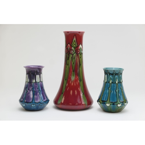 426 - Minton Secessionist baluster vase, circa 1900, decorated with stylised ruyi lappets with green elong... 