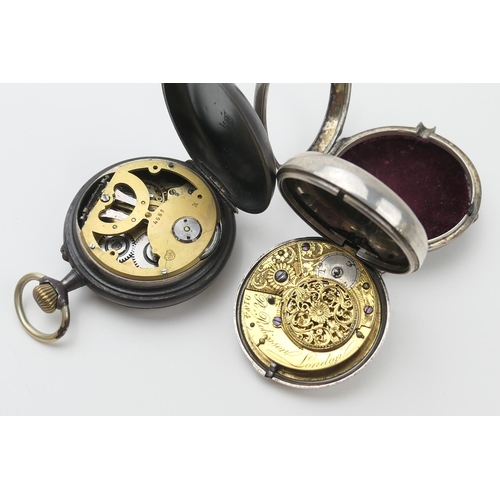 562 - French gun metal open faced pocket watch barometer, signed 'Maison de Dr. A Chevalier, Paris', 54mm ... 