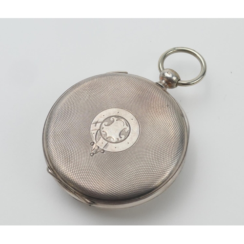 568 - Continental silver cased dual time zone pocket watch, London import marks for 1924, white enamelled ... 