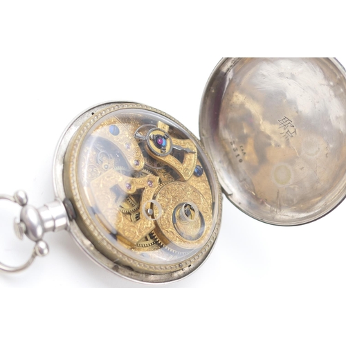 578 - Swiss open faced lever pocket watch for the Chinese market, white enamelled dial with Roman numerals... 