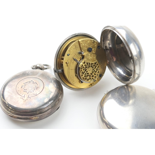 581 - Victorian silver pair cased verge pocket watch, by Daniel Burlingham, Lynn, the case hallmarked Lond... 