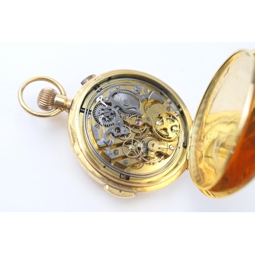 606 - 18ct gold Swiss calendar pocket watch, London import marks for 1914, the dial with subsidiary dials ... 