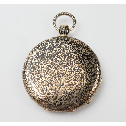 611 - Breguet jump hour gold and enamelled pocket watch, circa 1910, engine turned silvered dial, signed, ... 