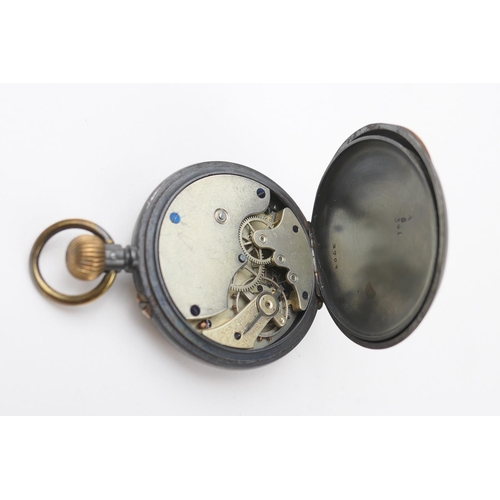 626 - Swiss Worlds Zone Time Company Ltd base metal pocket watch, with dual time dial centred with a star ... 