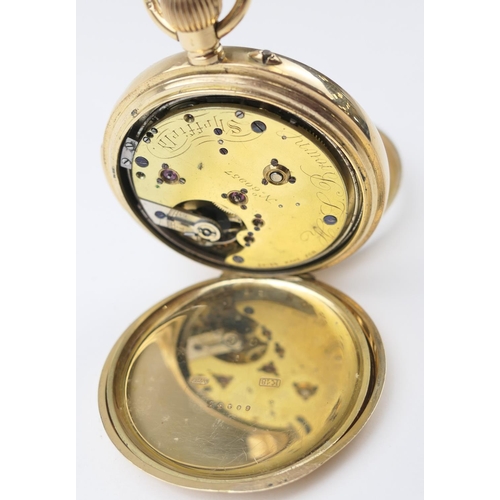 634 - 18ct gold minute repeating open faced pocket watch, Swiss made for H L Brown, Sheffield, circa 1930,... 