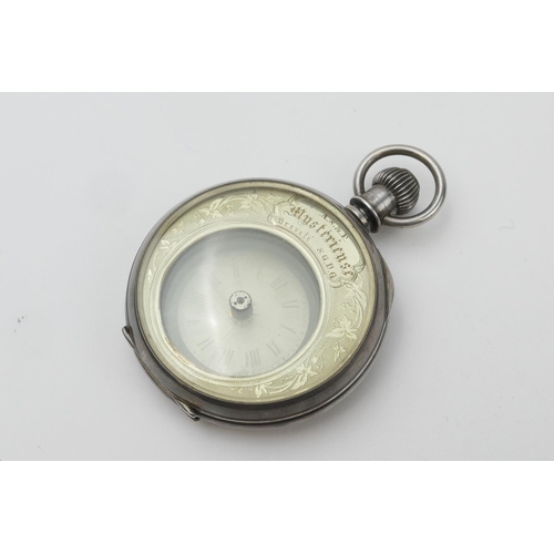 637 - Rare silver 'Mysterieuse' pocket watch by Armand Schwob & Frère, La Chaux-de-Fonds, Switzerland, cir... 