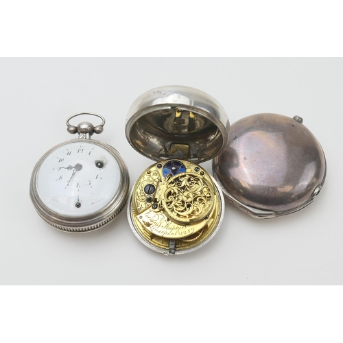 643 - French verge small double sided calendar pocket watch, 19th Century, with regulator dial opposing a ... 