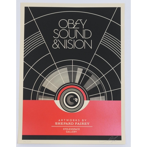 732 - Shepard Fairey (American b. 1970), Sound & Vision, 2012, screenprint, signed, dated and numbered 390... 