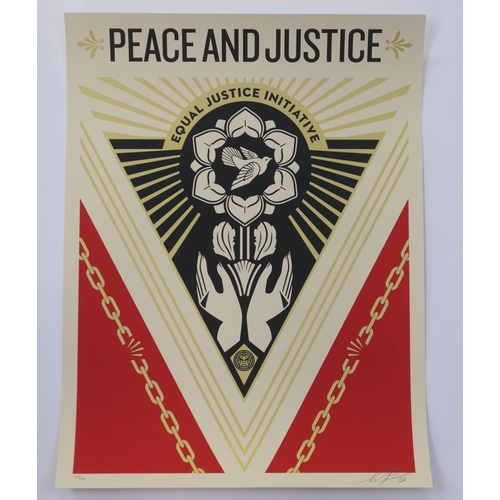 736 - Shepard Fairey (American b. 1970), Peace & Justice Summit, 2018, screenprint, signed, dated and numb... 