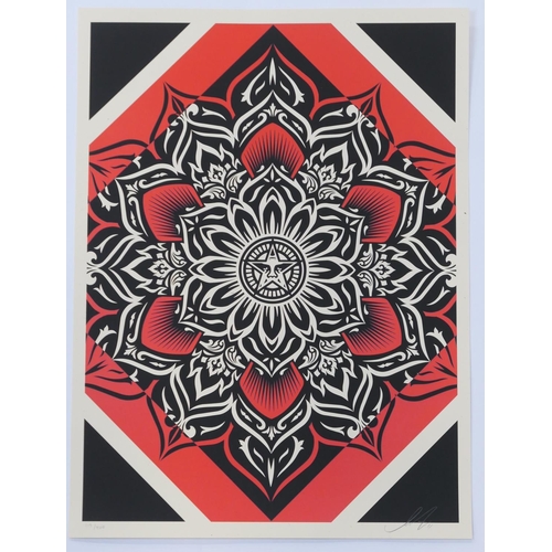 741 - Shepard Fairey (American b. 1970), Lotus Diamond (Red), 2011, screenprint, signed, dated and numbere... 