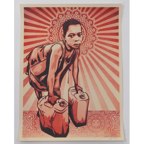 744 - Shepard Fairey (American b. 1970), Yellow Cans, 2009, screenprint, signed, dated and numbered 331/45... 