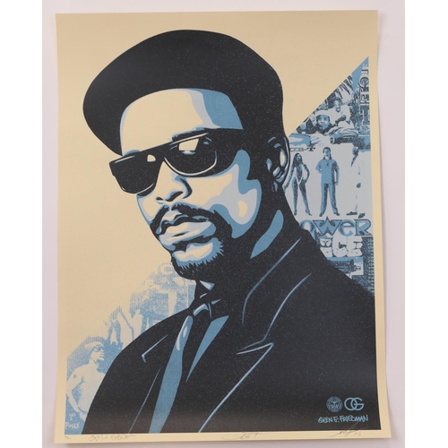 745 - Shepard Fairey (American b. 1970), ICE-T OG (Blue), 2016, Screenprint, signed by Shepard Fairey and ... 