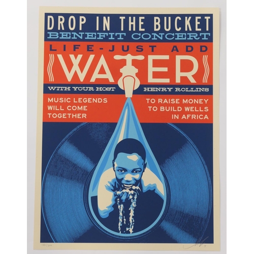 746 - Shepard Fairey (American b. 1970), Drop in the Bucket, 2011, screenprint, signed, dated and numbered... 