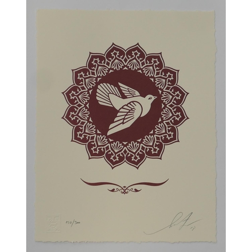 750 - Shepard Fairey (American b. 1970), Peace Dove, 2013, letterpress, publishing chop, signed, dated and... 