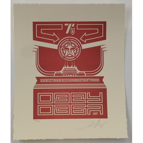 751 - Shepard Fairey (American b. 1970), Chinese Banner, 2014, letterpress, publishing chop, signed, dated... 