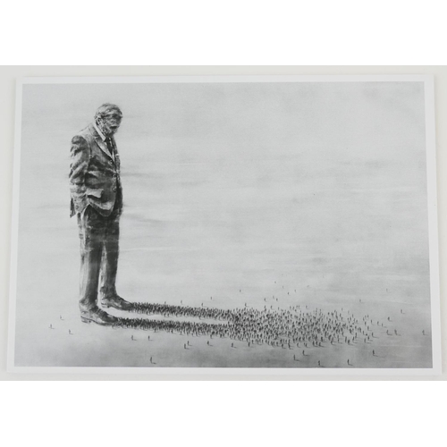 754 - Pejac (Spanish b. 1977), The Boss, 2021, black and white printed digital print on 2.5mm thick cardbo... 