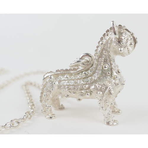 766 - Grayson Perry (British, b. 1960), Chris Whitty’s Cat, 2020, silver pendant, limited edition 13/50. T... 