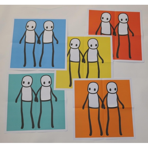 768 - Stik (British, b. 1979), Holding Hands (Full set of 5), 2020, lithographs printed in colours, each 5... 