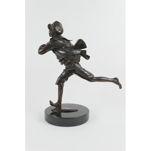 792 - Llewelyn Davies (b. 1950), Bare foot runner, limited edition bronze sculpture, numbered 20/25, signe... 