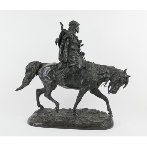 793 - Evgeni Alexandrovich Lanceray (Russian 1875-1946), Arab on horseback, bronze, signed and cast by F C... 