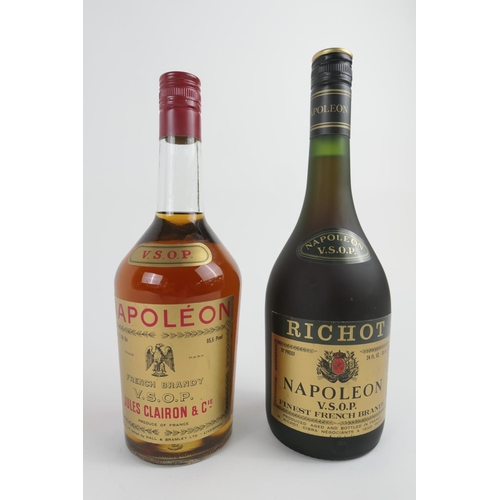 848 - Jules Clairon et Cie, Napoleon Brandy, VSOP; also Richot Napoleon Brandy, VSOP (2 bottles)