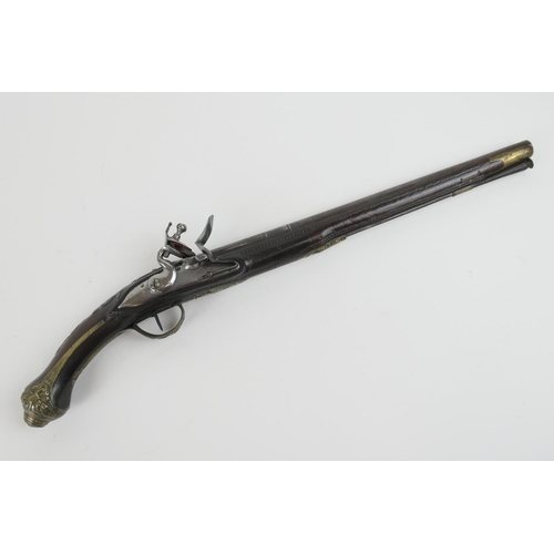 860 - .64 calibre (18 bore) flintlock pistol, possibly Spanish, late 18th Century, 15'' barrel with steel ... 