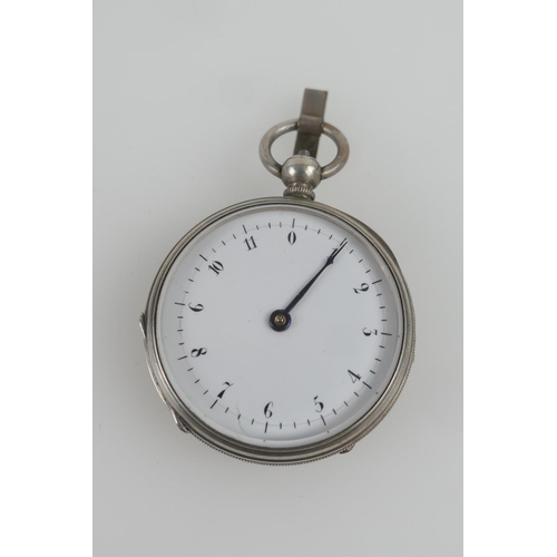 877 - Swiss unmarked silver cased pedometer, by F Wuilleumier Renan, circa 1900, engine turned case, the d... 