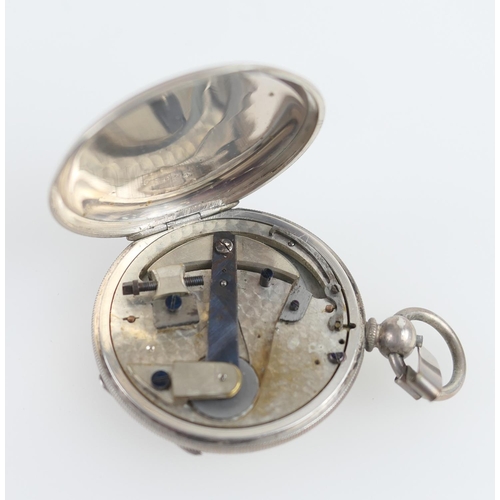 877 - Swiss unmarked silver cased pedometer, by F Wuilleumier Renan, circa 1900, engine turned case, the d... 