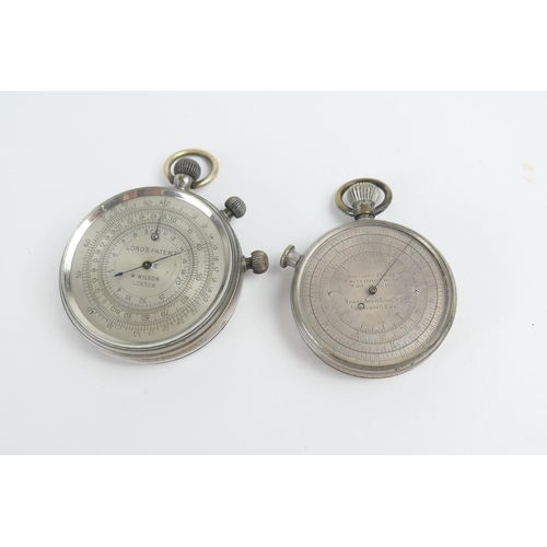 884 - French Boucher's patent pocket watch calculator, by Manlove, Alliott, Fryer & Co., silvered brass di... 