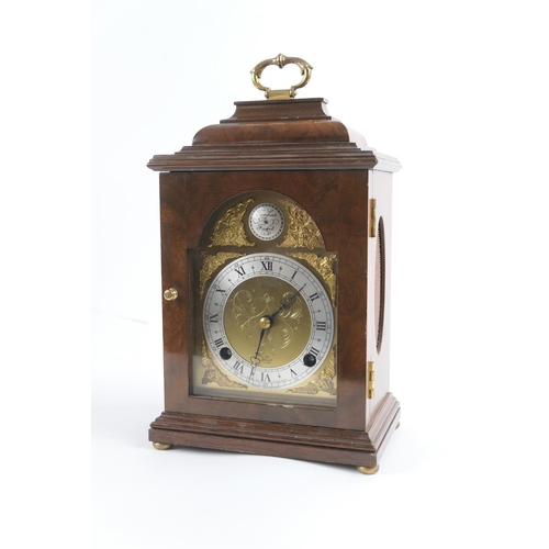 892 - Elliott burr walnut bracket style mantel clock for Asprey, the chiming movement signed 'Elliott Lond... 